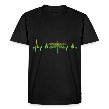 Heartbeat Dragonfly Dragonflies Dragonfly - Men's Premium Organic T-Shirt - black - Front - Nico (187cm)