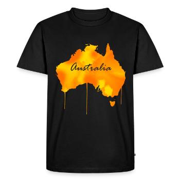 Carte du monde des bas-continents australiens - T-shirt Premium bio Homme - noir - Devant - Nico (187cm)