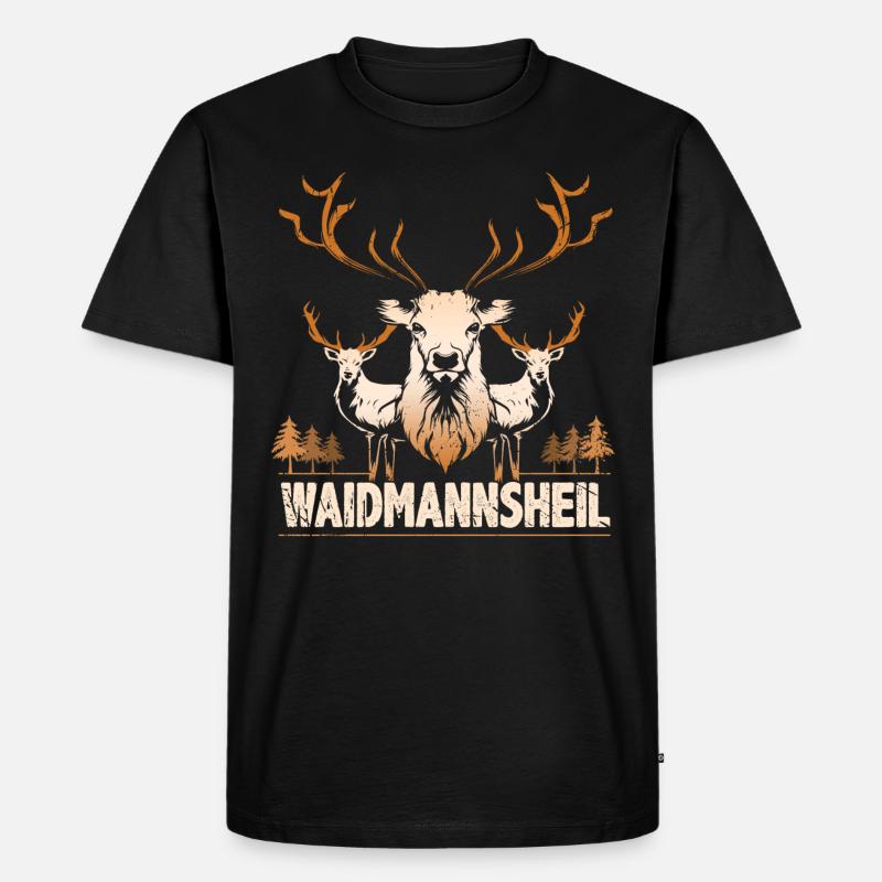 Jäger Waidmannsheil - Männer Premium Bio T-Shirt - Schwarz