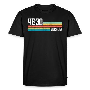 Retro Bochum Einwohner Stadt Bochumer PLZ Geschenk - Männer Premium Bio T-Shirt - Schwarz - Vorne - Nico (187cm)