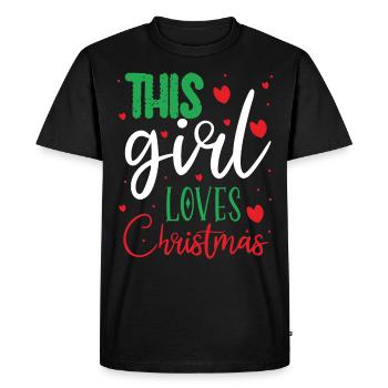 This Girl Loves Christmas - Cette fille aime Noël - T-shirt Premium bio Homme - noir - Devant - Nico (187cm)