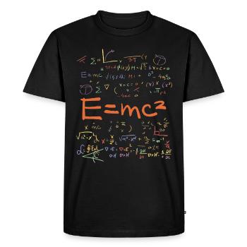 Formules de physique et de mathématiques EMC2 - T-shirt Premium bio Homme - noir - Devant - Nico (187cm)