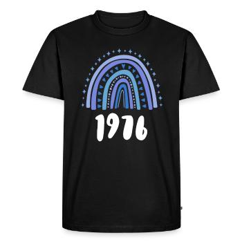Blue Rainbow Année de naissance née en 1976 - T-shirt Premium bio Homme - noir - Devant - Nico (187cm)