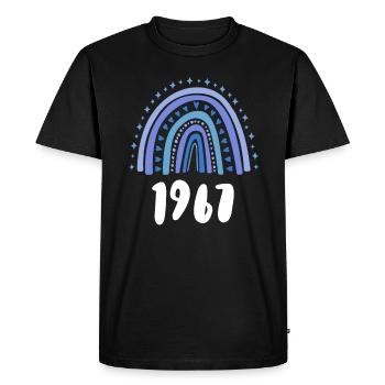 Blue Rainbow Year of birth born 1967 - Men's Premium Organic T-Shirt - black - Front - Nico (187cm)