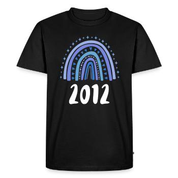 Blue Rainbow Year of birth born 2012 - Men's Premium Organic T-Shirt - black - Front - Nico (187cm)