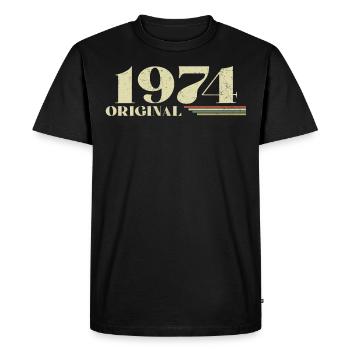 Original 1974 Vintage 1974 anniversaire 1974 rétro - T-shirt Premium bio Homme - noir - Devant - Nico (187cm)