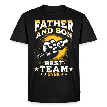 LE PÈRE ET LE FILS SONT LA MEILLEURE ÉQUIPE DE TOUS LES TEMPS - T-shirt Premium bio Homme - noir - Devant - Nico (187cm)