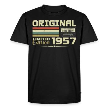Rétro 1957 Cadeau Anniversaire Né en 1957 Original - T-shirt Premium bio Homme - noir - Devant - Nico (187cm)