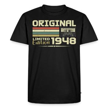 Retro 1948 Birthday Gift Born in 1948 Original - Men's Premium Organic T-Shirt - black - Front - Nico (187cm)