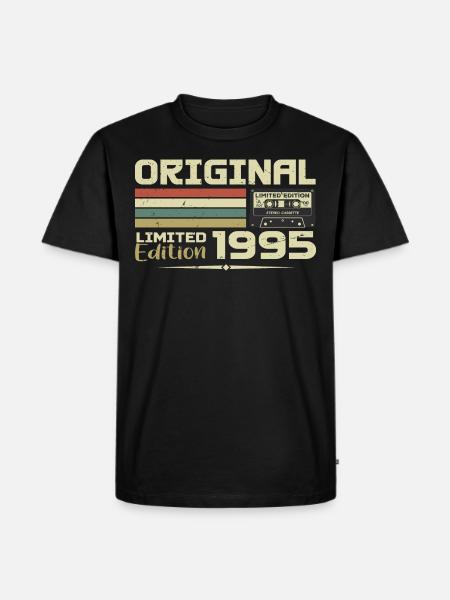 Retro 1995 Anniversary Gift Born in 1995 Original - Men's Premium Organic T-Shirt - black