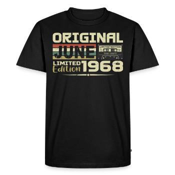 Juin 1968 Vintage Nées En Juin 1968 Anniversaire - T-shirt Premium bio Homme - noir - Devant - Nico (187cm)