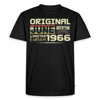Juin 1966 Vintage Nées En Juin 1966 Anniversaire - T-shirt Premium bio Homme - noir - Devant - Nico (187cm)