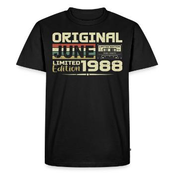 Juin 1988 Vintage Nées En Juin 1988 Anniversaire - T-shirt Premium bio Homme - noir - Devant - Nico (187cm)