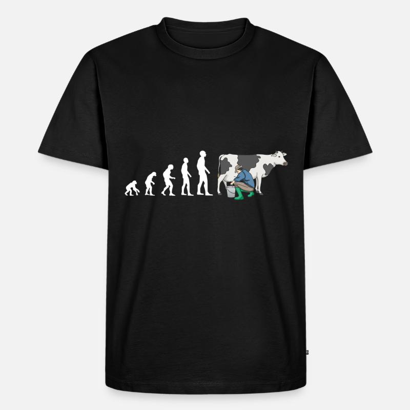 Traite de vache fermier Evolution - T-shirt Premium bio Homme - noir