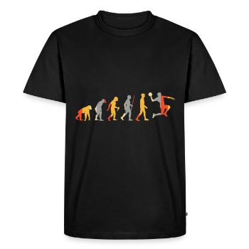 Evolution Handballer - Men's Premium Organic T-Shirt - black - Front - Nico (187cm)