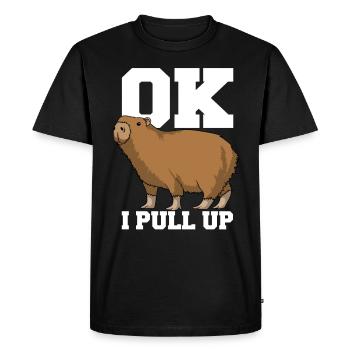 Ok, I pull up Capybara gift - Men's Premium Organic T-Shirt - black - Front - Nico (187cm)