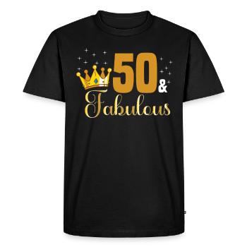 50 and Fabulous - 1972 Queen 50th birthday - Men's Premium Organic T-Shirt - black - Front - Nico (187cm)