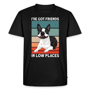 Boston Terrier Dog - Men's Premium Organic T-Shirt - black - Front - Nico (187cm)