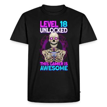 jeu de joueur 18e anniversaire jeux vidéo de jeu - T-shirt Premium bio Homme - noir - Devant - Nico (187cm)