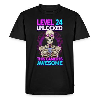 jeu de joueur 24e anniversaire jeux vidéo de jeu - T-shirt Premium bio Homme - noir - Devant - Nico (187cm)