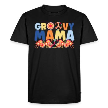 groovy mom expectant mom family gift - Men's Premium Organic T-Shirt - black - Front - Nico (187cm)