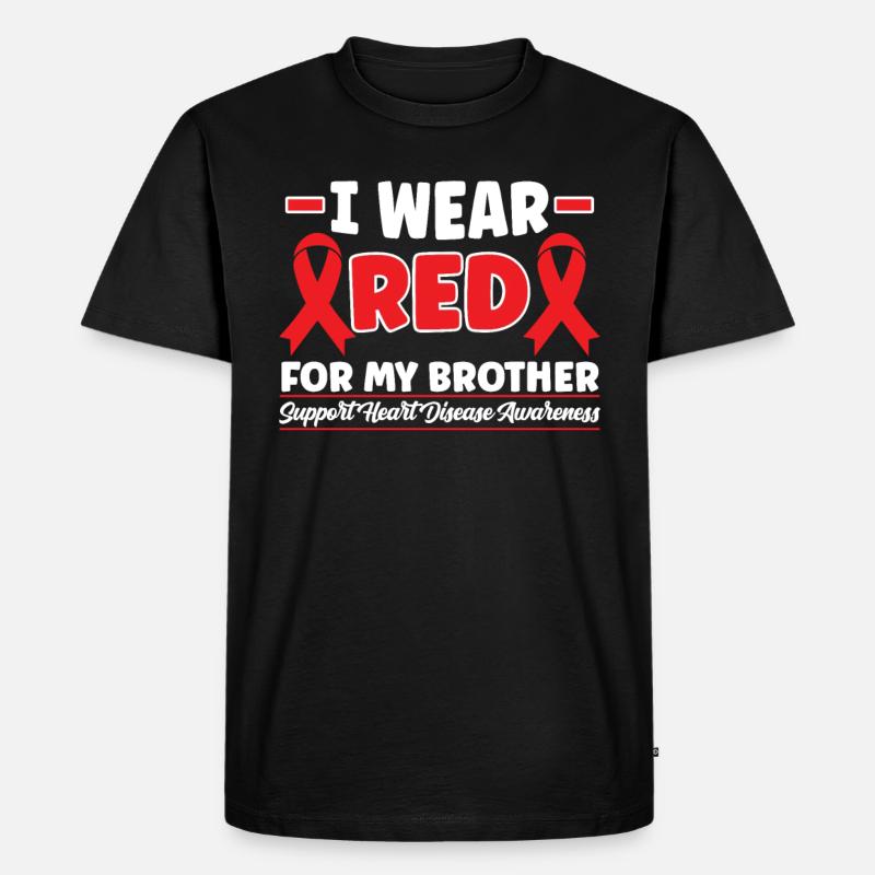 Herzerkrankungen - Männer Premium Bio T-Shirt - Schwarz
