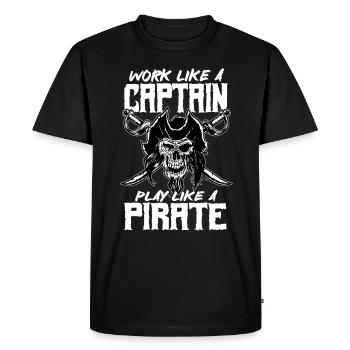 pirate pirate head pirate saying - Men's Premium Organic T-Shirt - black - Front - Nico (187cm)