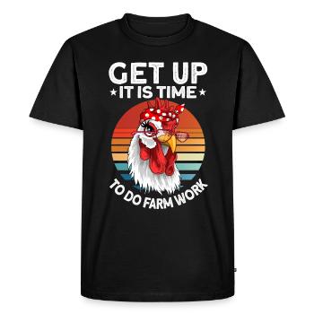 Agriculteurs Agriculteurs Poulets Poulet Cadeau - T-shirt Premium bio Homme - noir - Devant - Nico (187cm)