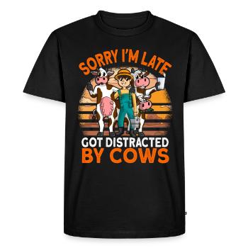 Cows Farmers Vache laitière Vache Cadeau - T-shirt Premium bio Homme - noir - Devant - Nico (187cm)