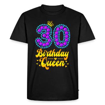 30 anniversaire Couronne d’anniversaire de reine 30e anniversaire - T-shirt Premium bio Homme - noir - Devant - Nico (187cm)