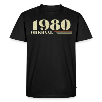 Original 1980's Vintage 1980's Retro 1980's Birthday - Men's Premium Organic T-Shirt - black - Front - Nico (187cm)