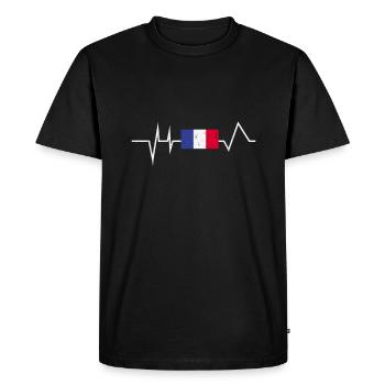 France Cadeau Français Français Français - T-shirt Premium bio Homme - noir - Devant - Nico (187cm)
