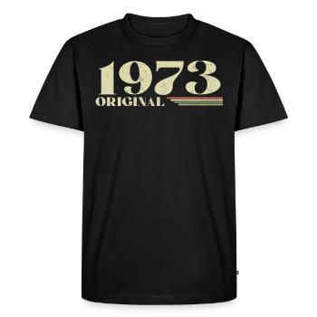 Original 1973 Vintage 1973 Birthday 1973 Retro - Men's Premium Organic T-Shirt - black - Front - Nico (187cm)