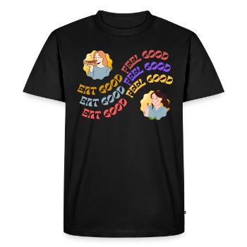 MANGEZ BIEN SENTEZ-VOUS BIEN - T-shirt Premium bio Homme - noir - Devant - Nico (187cm)