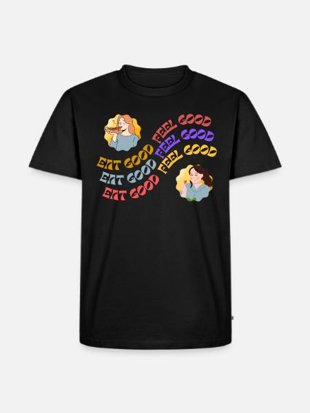 EAT GOOD FEEL GOOD - Men's Premium Organic T-Shirt - black