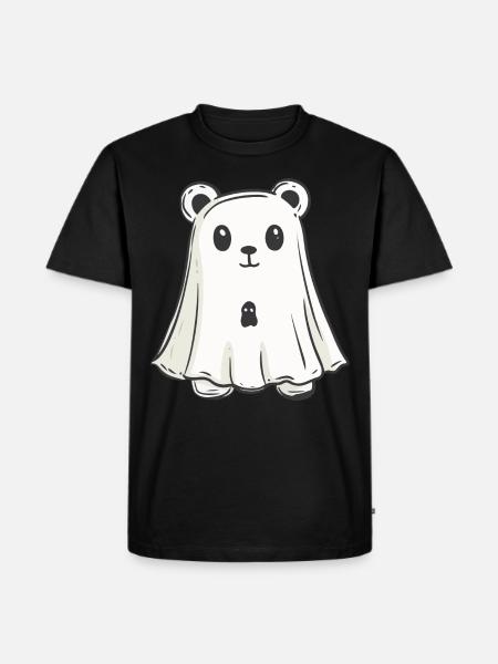 Bear Halloween Funny Ghost - Men's Premium Organic T-Shirt - black