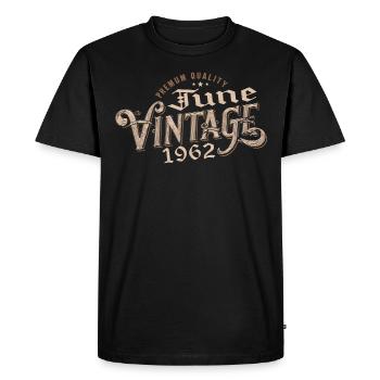 June 1962 Cadeau 62e Anniversaire Vintage 1962 - T-shirt Premium bio Homme - noir - Devant - Nico (187cm)