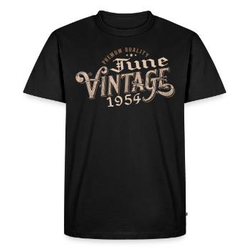 June 1954 Vintage 70th Anniversary Gift 1954 - Men's Premium Organic T-Shirt - black - Front - Nico (187cm)