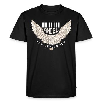 Angel's Wings with Barcode, Angel's Grace - Men's Premium Organic T-Shirt - black - Front - Nico (187cm)