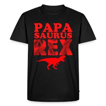 papa saurus rex dinosaure 1 - T-shirt Premium bio Homme - noir - Devant - Nico (187cm)