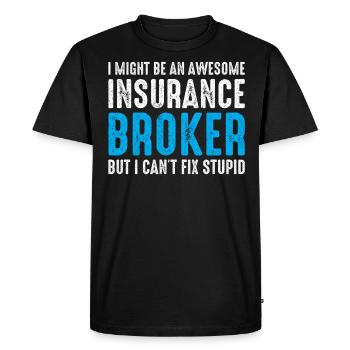 A Master Insurance Broker - Men's Premium Organic T-Shirt - black - Front - Nico (187cm)