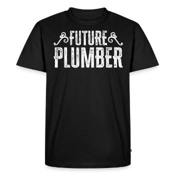 Futur plombier plombier en cours - T-shirt Premium bio Homme - noir - Devant - Nico (187cm)