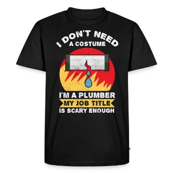 Je n’ai pas besoin d’un costume Je suis plombier - T-shirt Premium bio Homme - noir - Devant - Nico (187cm)