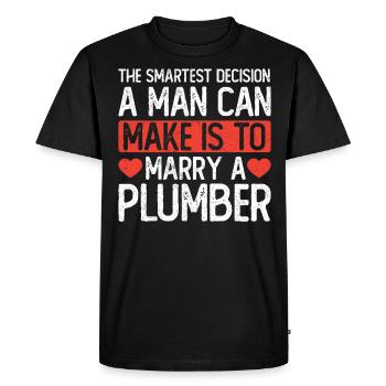 La décision la plus intelligente qu’un homme puisse prendre - T-shirt Premium bio Homme - noir - Devant - Nico (187cm)