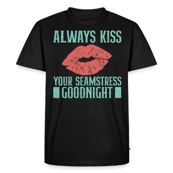 Embrassez toujours votre couturière Bonsoir - T-shirt Premium bio Homme - noir - Devant - Nico (187cm)