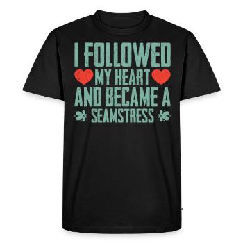 J’ai suivi mon cœur devenir couturière - T-shirt Premium bio Homme - noir - Devant - Nico (187cm)