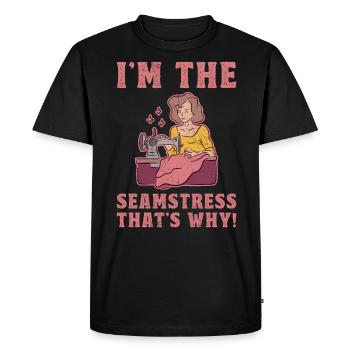 Je suis la couturière c’est pourquoi - T-shirt Premium bio Homme - noir - Devant - Nico (187cm)