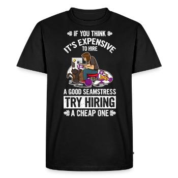 Si vous pensez qu’il est coûteux d’embaucher - T-shirt Premium bio Homme - noir - Devant - Nico (187cm)