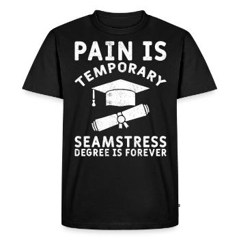 La douleur est temporaire degré de couturière pas - T-shirt Premium bio Homme - noir - Devant - Nico (187cm)