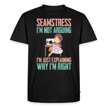 Couturière je ne discute pas - T-shirt Premium bio Homme - noir - Devant - Nico (187cm)